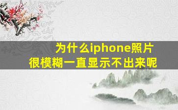 为什么iphone照片很模糊一直显示不出来呢