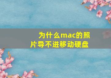 为什么mac的照片导不进移动硬盘