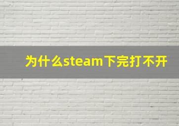 为什么steam下完打不开