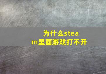 为什么steam里面游戏打不开