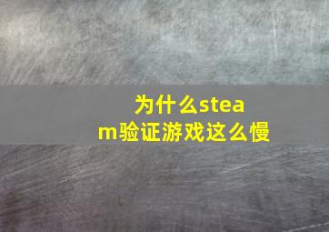 为什么steam验证游戏这么慢