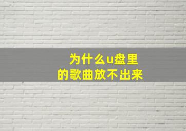 为什么u盘里的歌曲放不出来