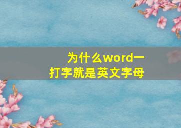 为什么word一打字就是英文字母