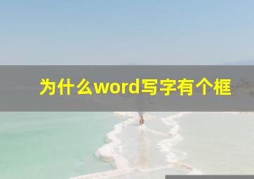 为什么word写字有个框