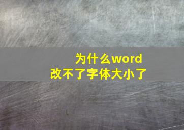 为什么word改不了字体大小了