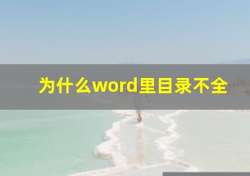 为什么word里目录不全