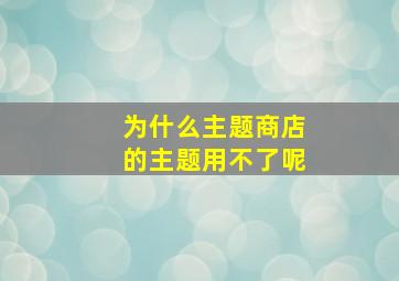 为什么主题商店的主题用不了呢