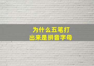 为什么五笔打出来是拼音字母