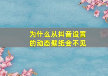 为什么从抖音设置的动态壁纸会不见