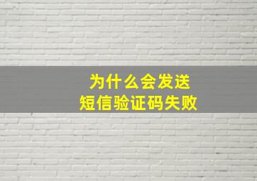 为什么会发送短信验证码失败