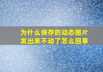 为什么保存的动态图片发出来不动了怎么回事