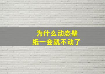 为什么动态壁纸一会就不动了