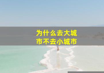 为什么去大城市不去小城市