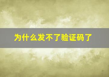 为什么发不了验证码了