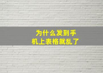 为什么发到手机上表格就乱了