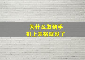 为什么发到手机上表格就没了