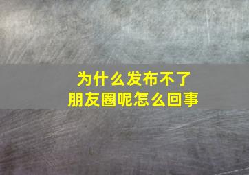 为什么发布不了朋友圈呢怎么回事