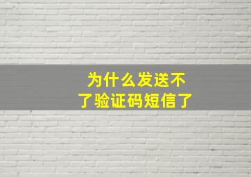 为什么发送不了验证码短信了