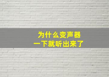 为什么变声器一下就听出来了