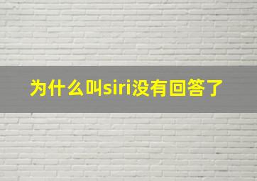 为什么叫siri没有回答了