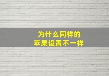 为什么同样的苹果设置不一样