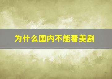 为什么国内不能看美剧