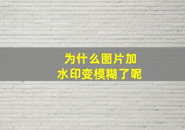 为什么图片加水印变模糊了呢