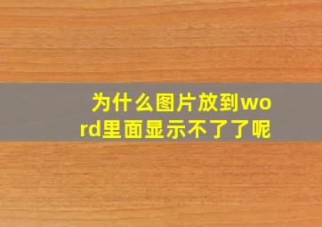 为什么图片放到word里面显示不了了呢