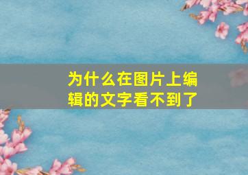 为什么在图片上编辑的文字看不到了