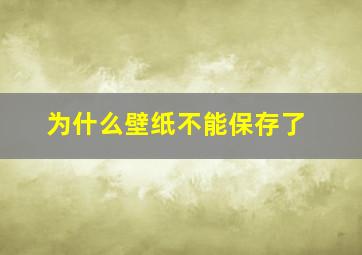 为什么壁纸不能保存了