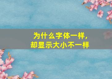 为什么字体一样,却显示大小不一样