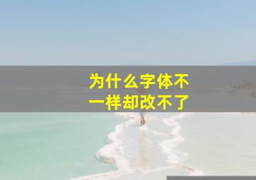 为什么字体不一样却改不了