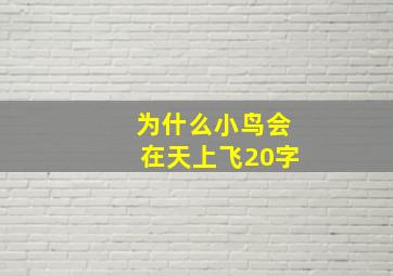 为什么小鸟会在天上飞20字