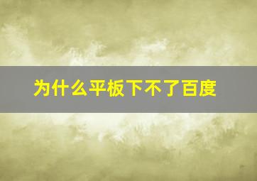 为什么平板下不了百度