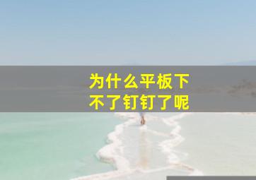 为什么平板下不了钉钉了呢