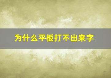 为什么平板打不出来字