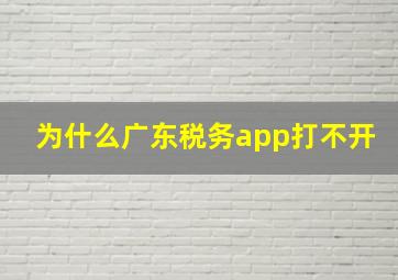 为什么广东税务app打不开