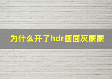 为什么开了hdr画面灰蒙蒙