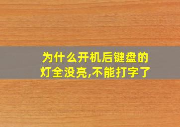 为什么开机后键盘的灯全没亮,不能打字了