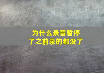 为什么录音暂停了之前录的都没了