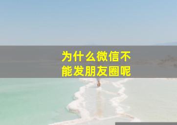 为什么微信不能发朋友圈呢