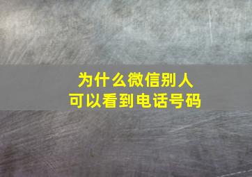 为什么微信别人可以看到电话号码