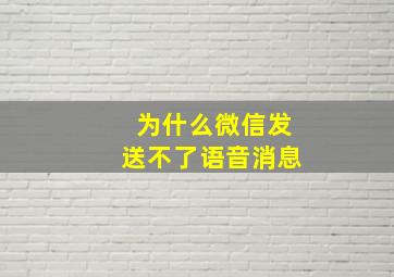 为什么微信发送不了语音消息