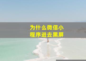 为什么微信小程序进去黑屏