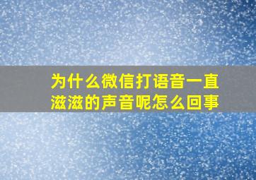 为什么微信打语音一直滋滋的声音呢怎么回事