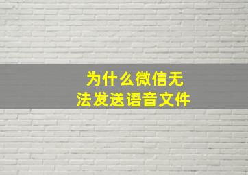 为什么微信无法发送语音文件