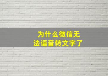 为什么微信无法语音转文字了