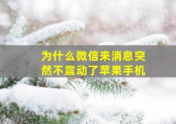 为什么微信来消息突然不震动了苹果手机