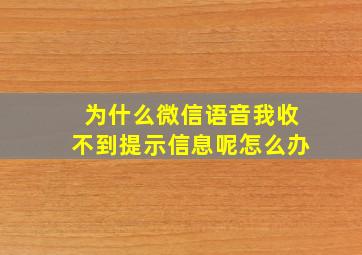 为什么微信语音我收不到提示信息呢怎么办