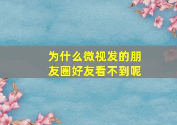 为什么微视发的朋友圈好友看不到呢